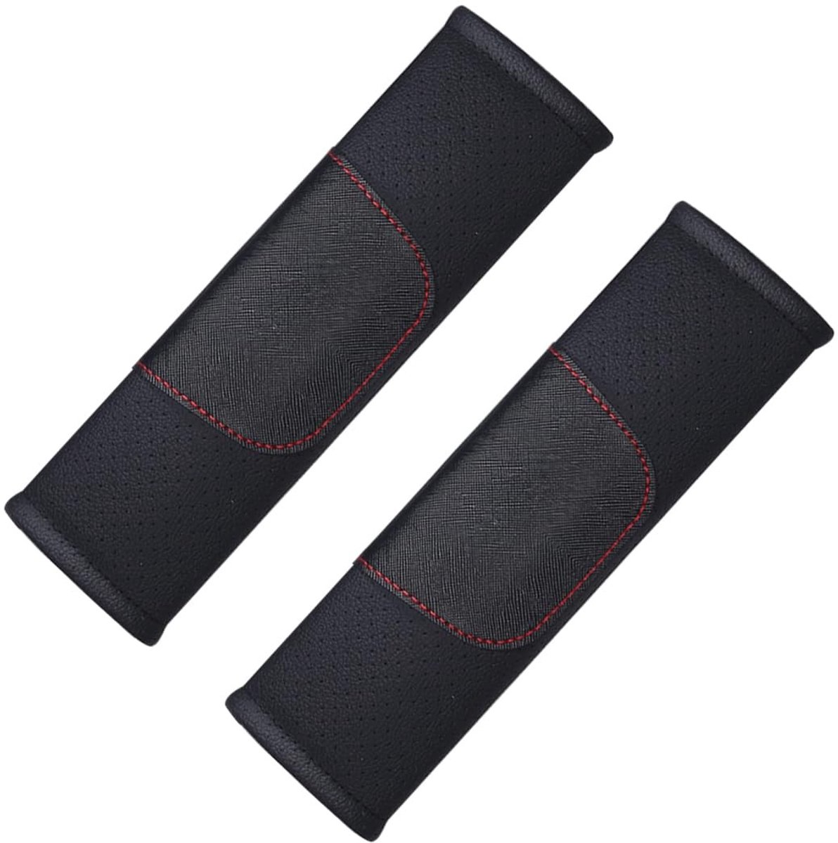 Dailygoods- Gordelpads 2 Stuks - Afneembare Schouderbeschermer - Ademend Leer - Zacht en Slijtvast - Universele Toepassing - 21,5 x 6,5 cm - Schouderkussens