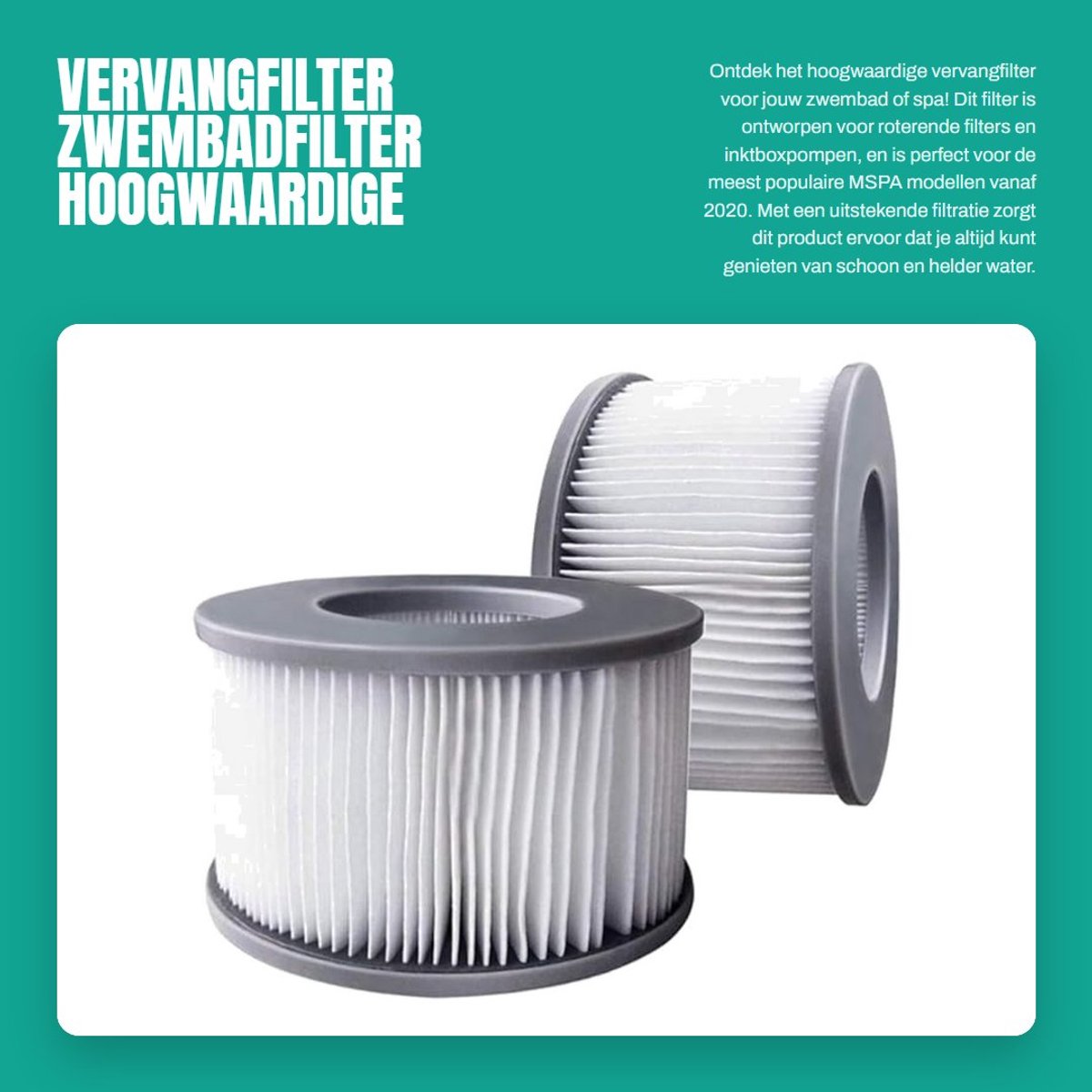 Dailygoods- Filter Hoogwaardige Kwaliteit - Compatibel met Spa - Roterende Filters - Inktboxpompen - Sterke Zuigkracht - Eenvoudig Onderhoud - Zwembadfilter