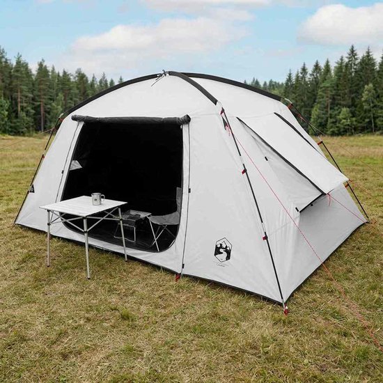 vidaXL - Huisje - Tent - met - dak - Wit - Blackout - 400 - x - 210 - x - 180 - cm - Polyester van Vidaxl — afbeelding 4