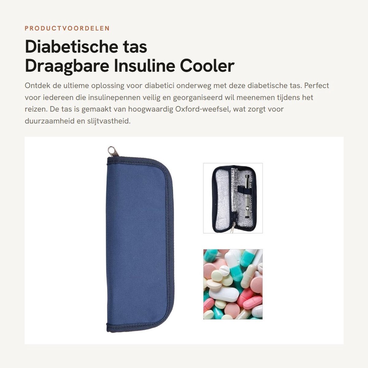 Dailygoods- Diabetische Tas - Draagbare Insuline Cooler - Insuline Etui - Organizer - Hoogwaardig Oxford-weefsel - Aluminiumfolie Voering