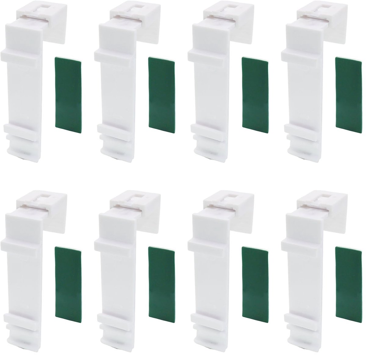 Dailygoods- Klemhouders 8 stuks - Lange Klemhouders - Bevestiging zonder boren - Geschikt 