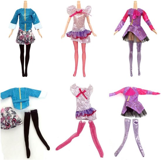 30 Delige Poppenkleding Set: 10 Jurken, 10 Schoenen en 10 Tassen voor 29 cm Poppen van Merkloos — afbeelding 4