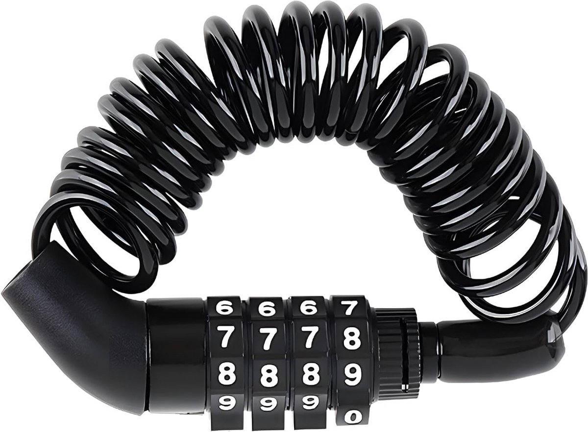 Fietshelm Slot - Beveiligingskabel - Spullen Beveiligen - Extra Lange Kabel - 180 cm - Zwart