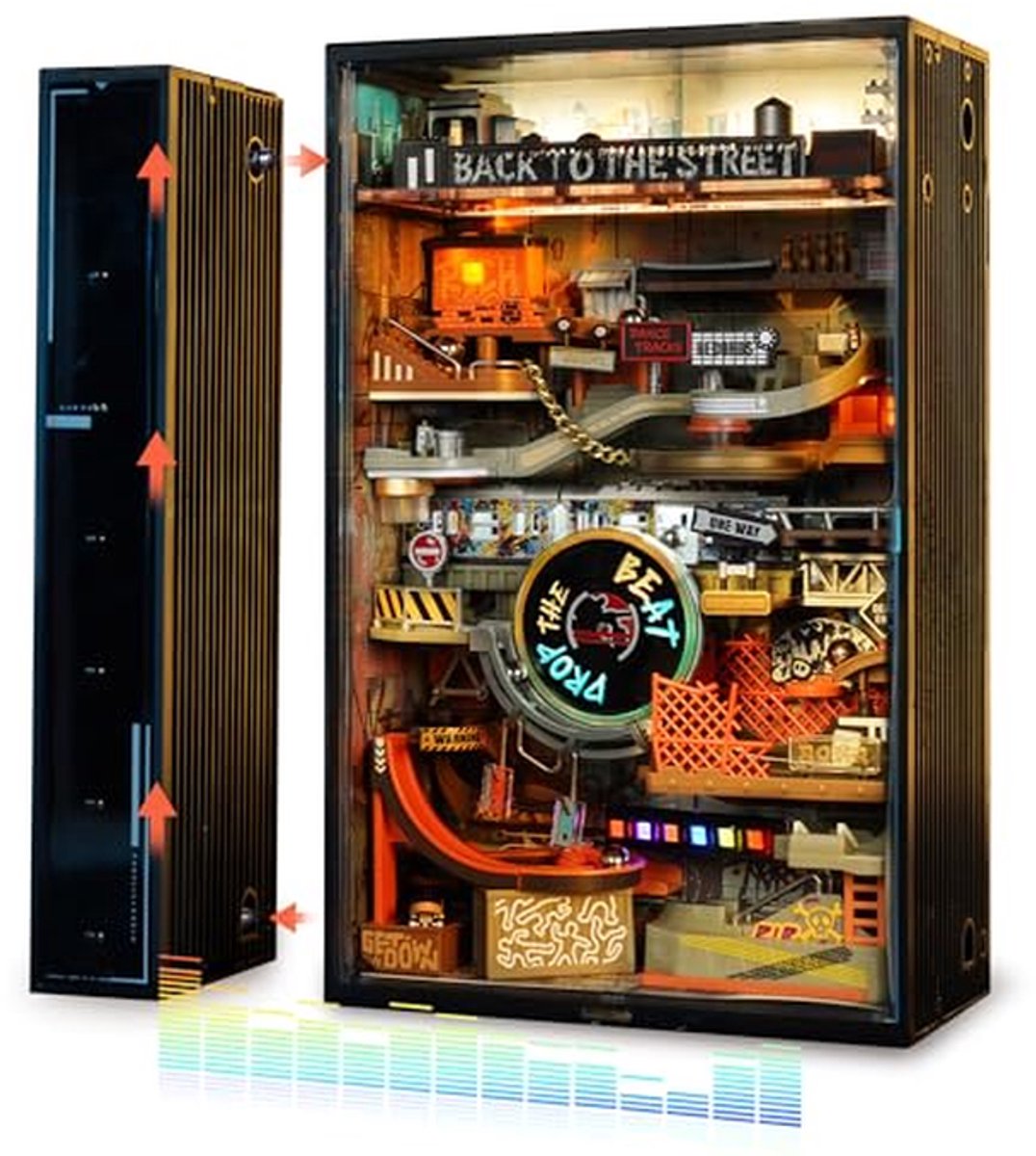Knikkerbaan Modelbouw - Futuristische Decoratie - Bureau Decoratie - Geluidsactivering Muziek Sync - 233 cm Track - Meerkleurig