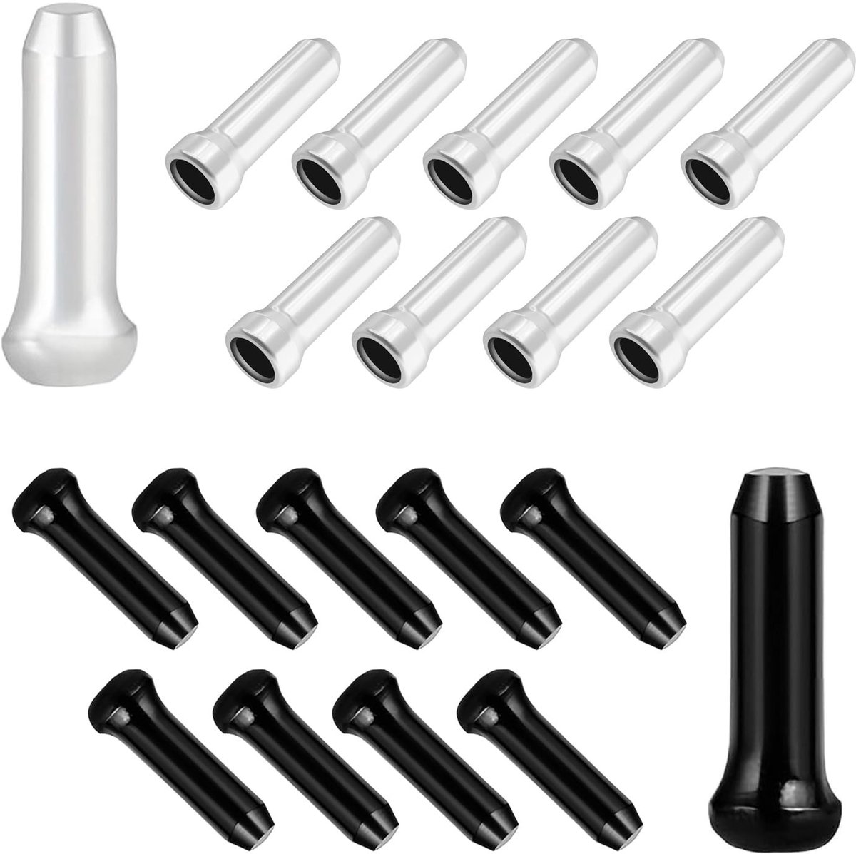 Dailygoods- Eindkapjes 20 Stuks - Aluminium Legering - Lichtgewicht - Duurzaam - Corrosiebestendig - Voor Fietsremkabels - Kabelkapjes
