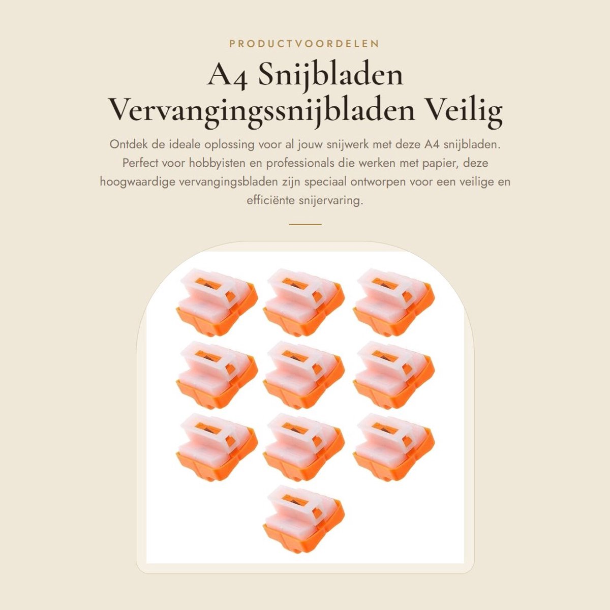 Dailygoods- Papiersnijbladen 10 stuks - Veilig Persen Ontwerp - Roestvrij Staal - Kunststof - Hoog Efficiënt - Geschikt voor A4 Snijders - Snijbladen