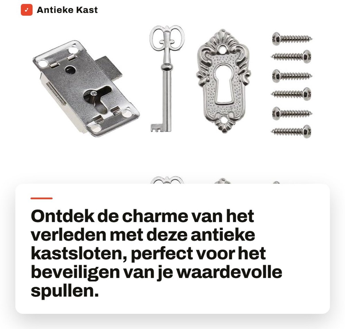 Dailygoods- Kastslot Antiek - 2 Stuks - Zinklegering - Decoratieve Covers - Sleutels - Duurzaam Materiaal - Deurslot