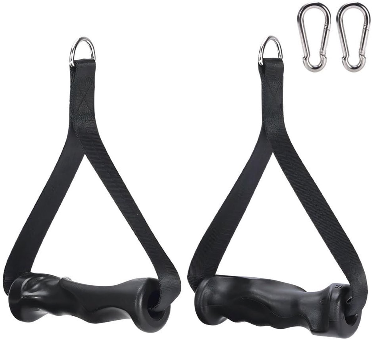 Dailygoods- Oefenhandgrepen 2 Stuks - Antislip Handvatbevestigingen - Ergonomisch Ontwerp - Slijtvast PP-Materiaal - D-Gesp voor Kabelmachine - Fitnesshandvatten
