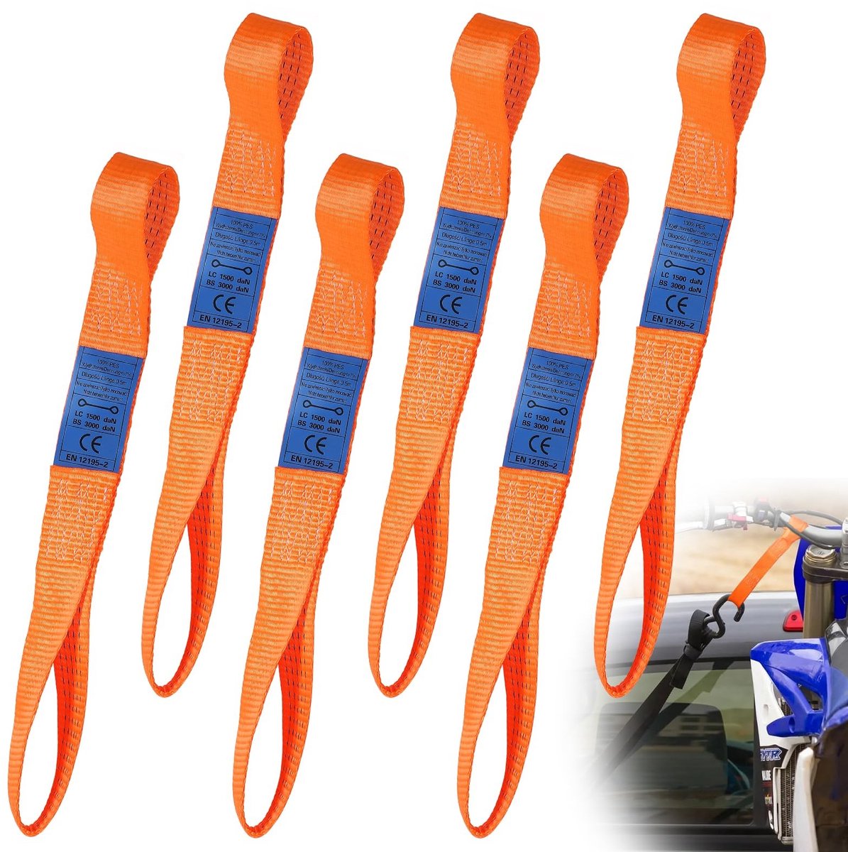Dailygoods- Sjorband 1.500 daN - Sjorbanden met Ratel - Sjorbanden Klein - Sjorband Zwart - Riemlussen - 50 cm Breed - Ladingbeveiliging