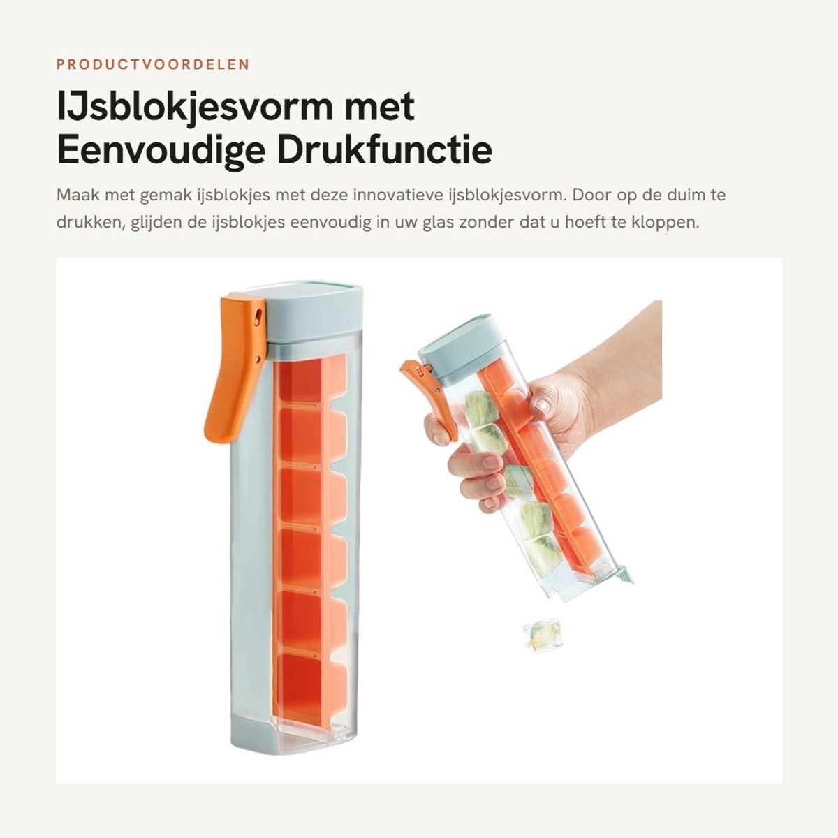 Dailygoods - IJsblokjesvorm met Eenvoudige Drukfunctie voor 6 Blokjes