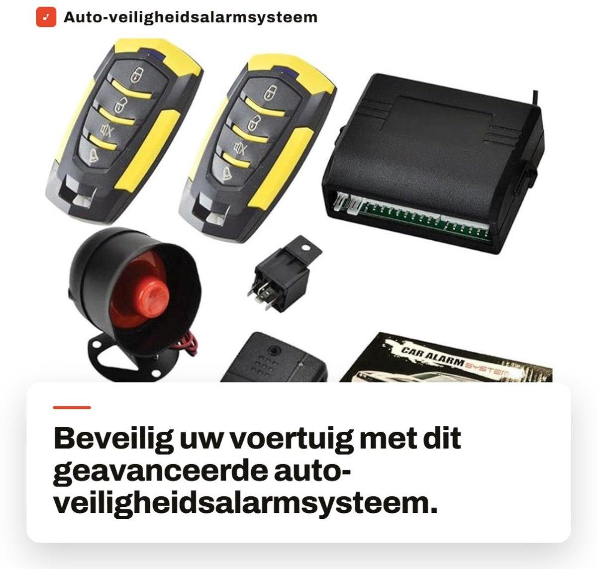 Dailygoods - Auto-veiligheidsalarmsysteem - Sleutelvrije centrale vergrendelingskit - LED-lampje - Anti-diefstal - Vergrendelingssysteem op afstand -...