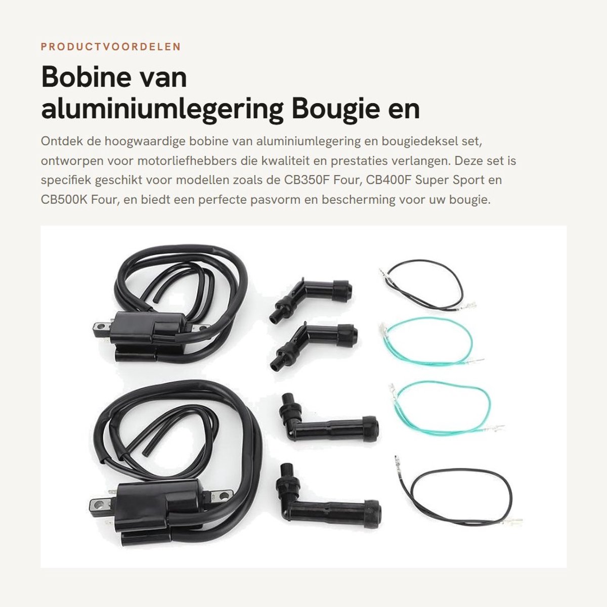 Dailygoods- Bobineset Aluminiumlegering - Bougie Deksel - Geschikt voor CB350F/CB400F/CB500K - OEM 30510-333-013 - Rubber/ABS - Betere Ontstekingsprestaties - Bougieset