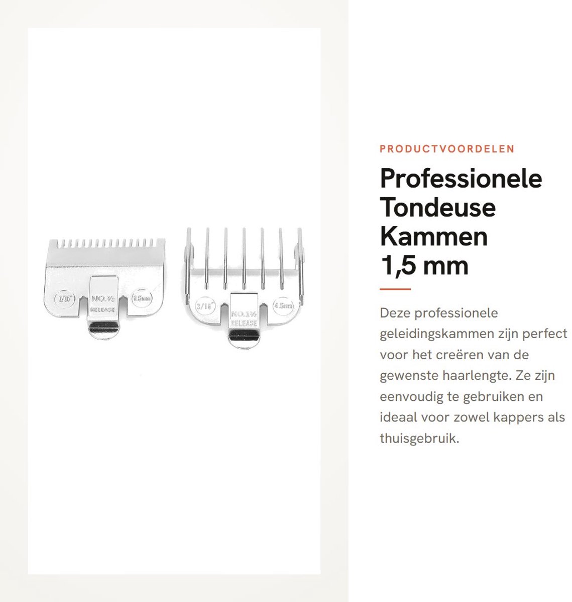 Dailygoods - Professionele Tondeuse Kammen 1,5 mm en 4,5 mm