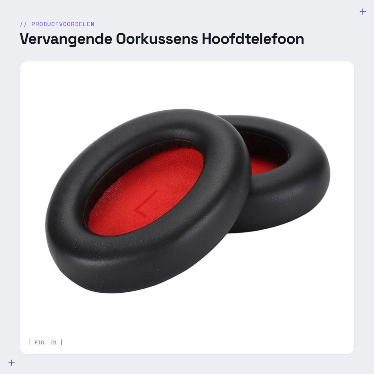 Dailygoods- Oorkussens Vervangend voor Hoofdtelefoon - Eiwitleer/Spons - Zacht/Comfortabel - Eenvoudig te Installeren - Set van 2 - Hoofdtelefoon Oorkussen