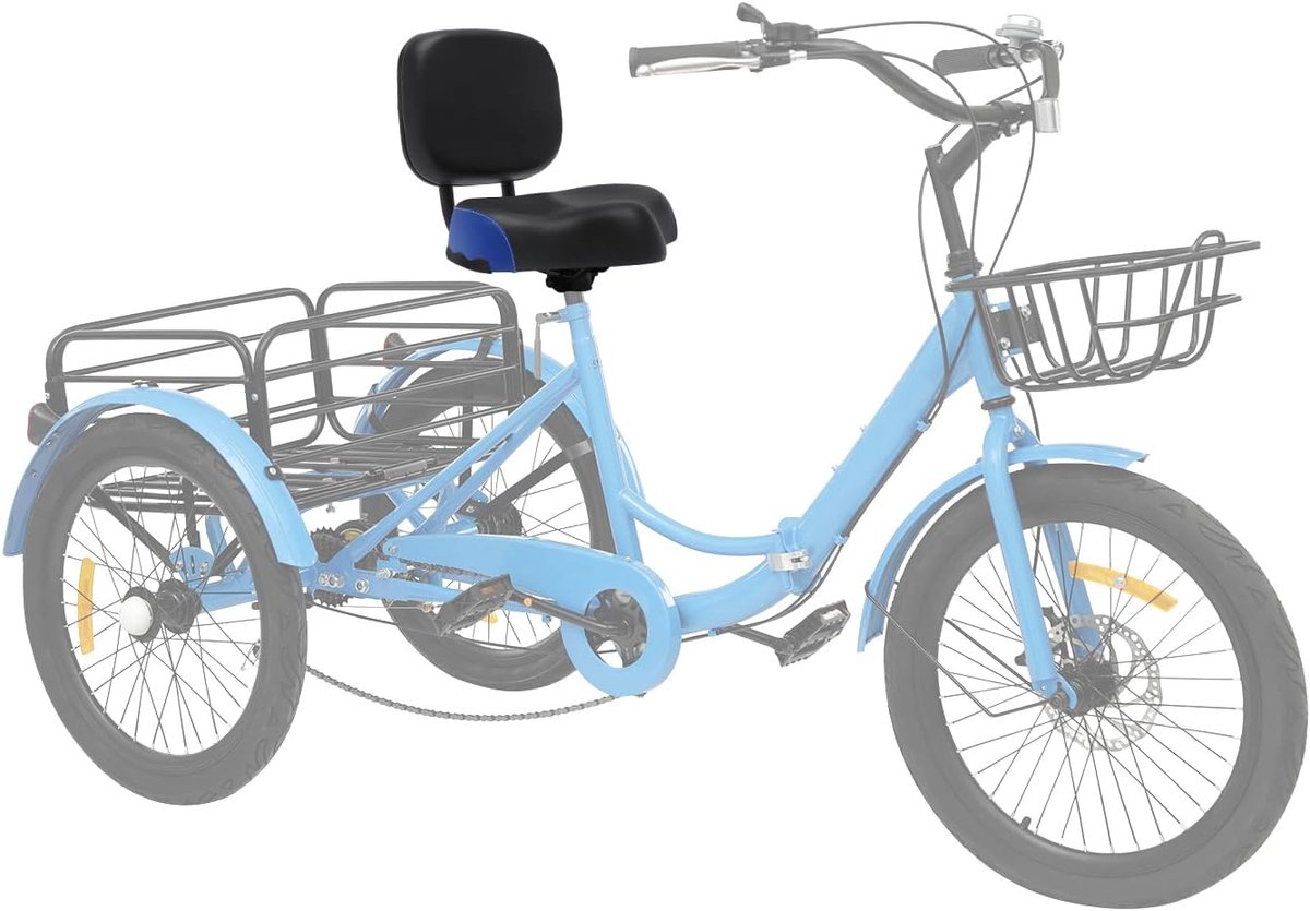 Fietszadel met rugleuning - Comfort zadel - Comfortabel fietsen - Extra brede zitting - 28x24x7cm - Zwart