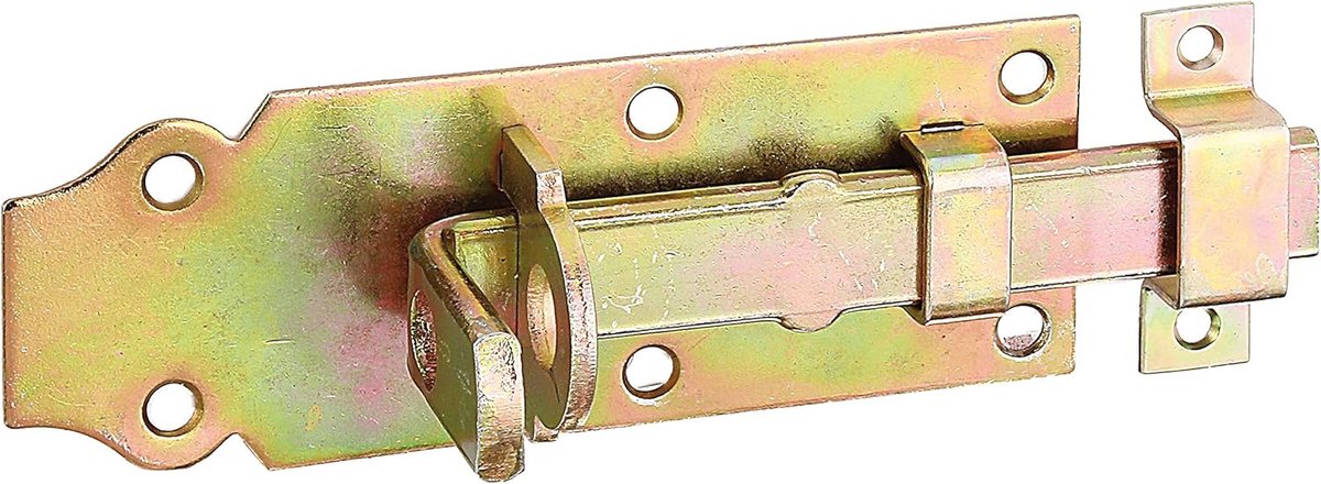 Vergrendelingsgrendel - Rechte grendel - Deuren beveiligen - Platte handgreep - 100 x 44 mm - Zilverkleurig