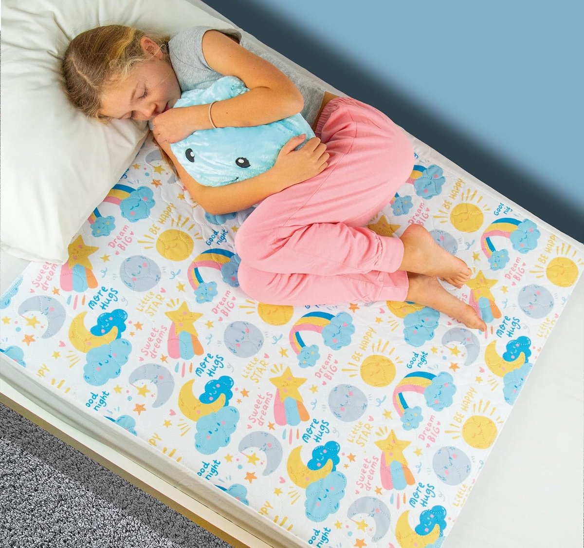 Potty Training Bedpads - Matrasbeschermer Peuter - Bescherming Bedplassen - 5 Lagen Absorptie - 86x91cm - Maan