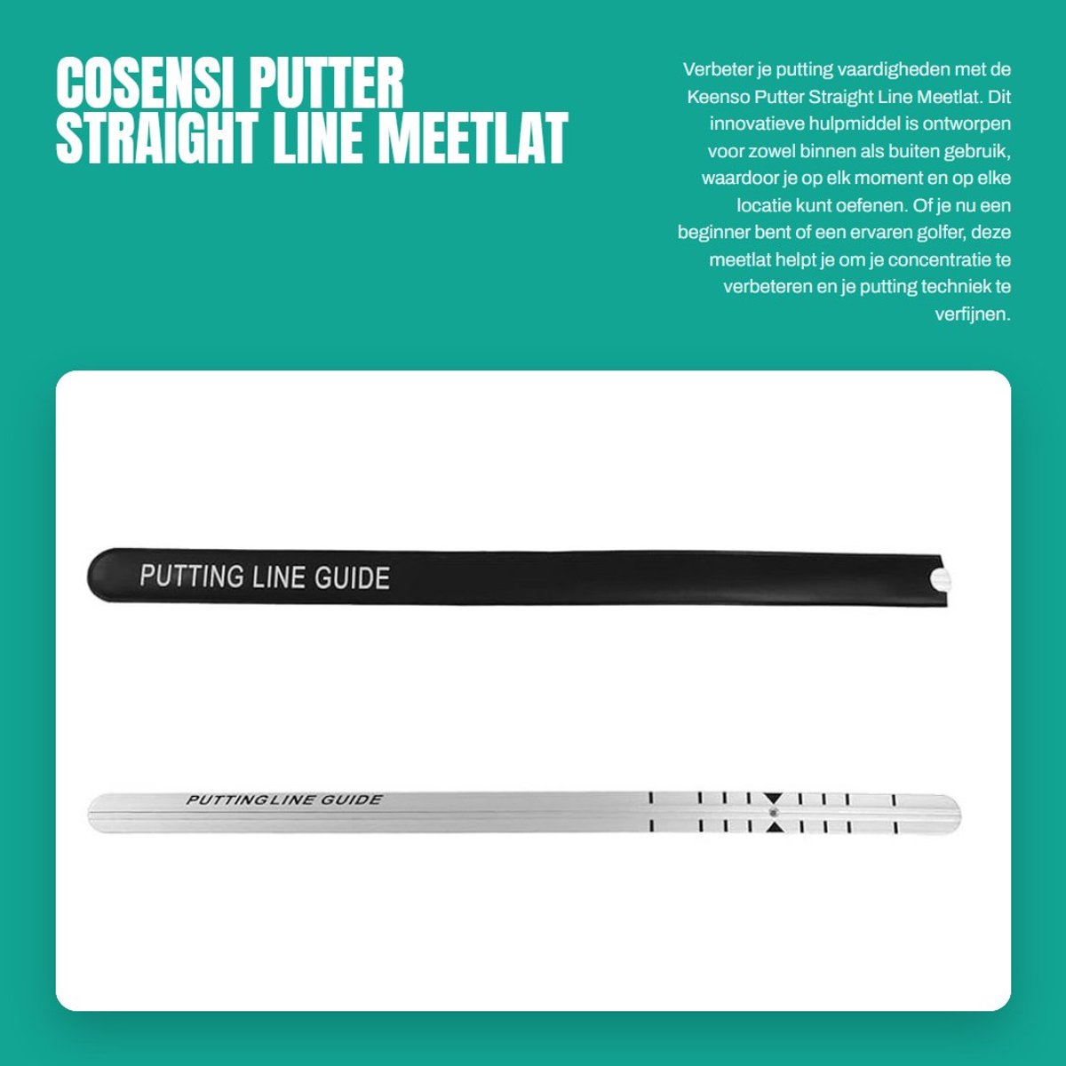 Dailygoods- Putter Oefenhulpmiddel - Aluminium Meetlat - Putting Line Gids - Verbeter Balans - Versterk Concentratie - Schokbestendig - Puttingrail