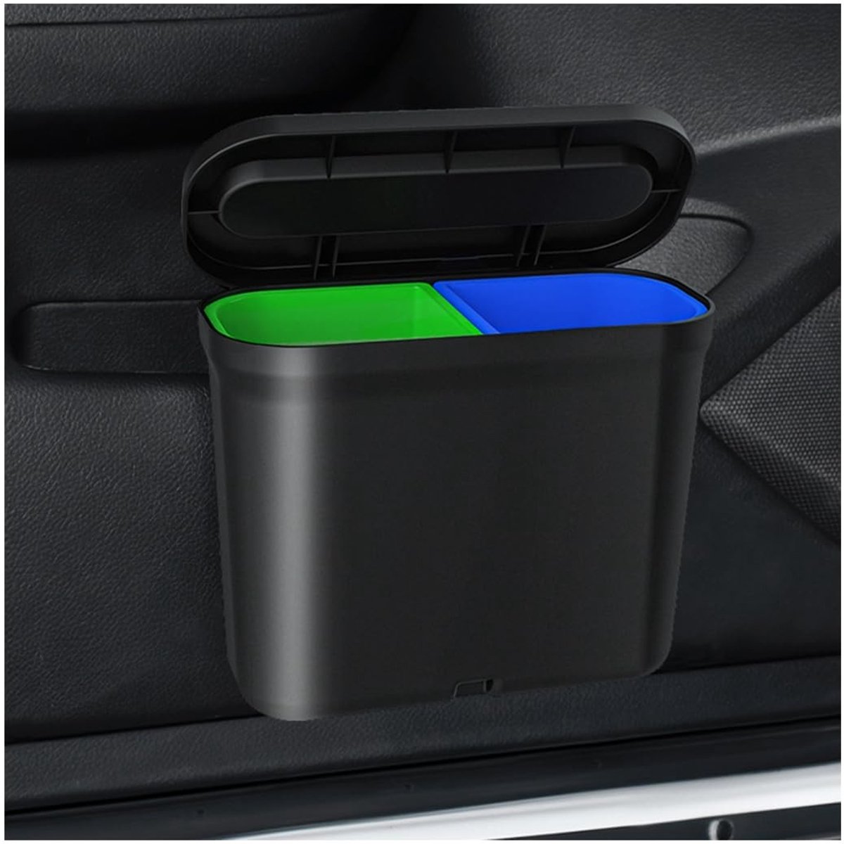 Dailygoods- Vuilnisbak Waterdicht - Auto Vuilnisbak - Draagbare Vuilnisbak - Compacte Prullenbak - Afvalbak met Deksel - Hoogwaardig PP-Kunststof - Autovuilnisbak