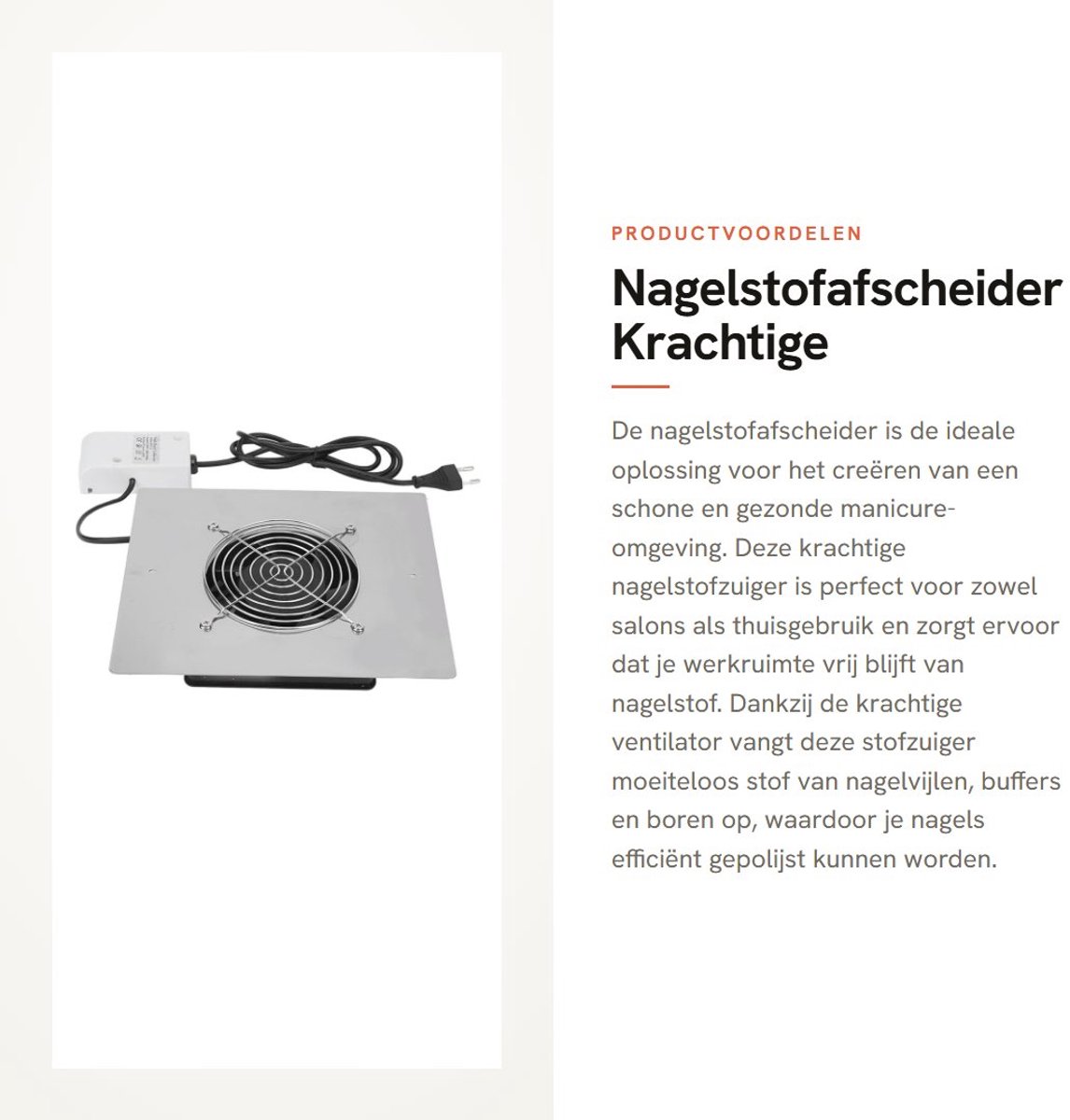 Dailygoods - Nagelstofafscheider - Krachtige Nagelstofzuiger - Efficiënte Stofafzuiging - Compact Formaat - Voor Salon en Thuisgebruik - Stofafzuiger...