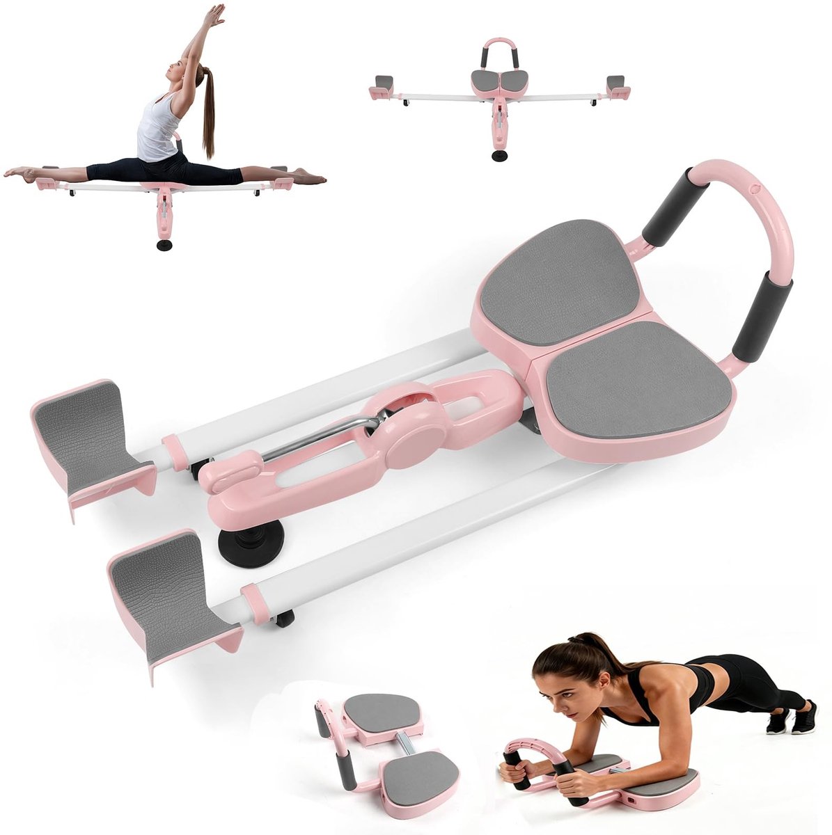 Dailygoods- Beenstretcher 2-in-1 - Verstelbare Fitnessapparatuur - Antislip Grepen - Draagbaar Ab-Rolwiel - Duurzaam Ontwerp - 6 Hoogte-instellingen - Fitnessapparaat