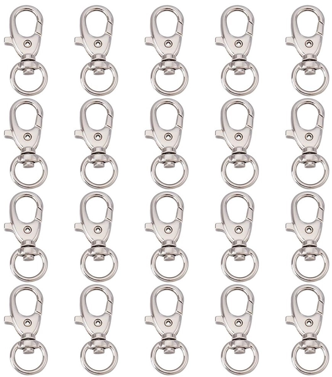 Dailygoods - 20 Stuks Draaibare Karabijnhaken - Ideaal voor Sleutelhangers en Doe-Het-Zelf Projecten