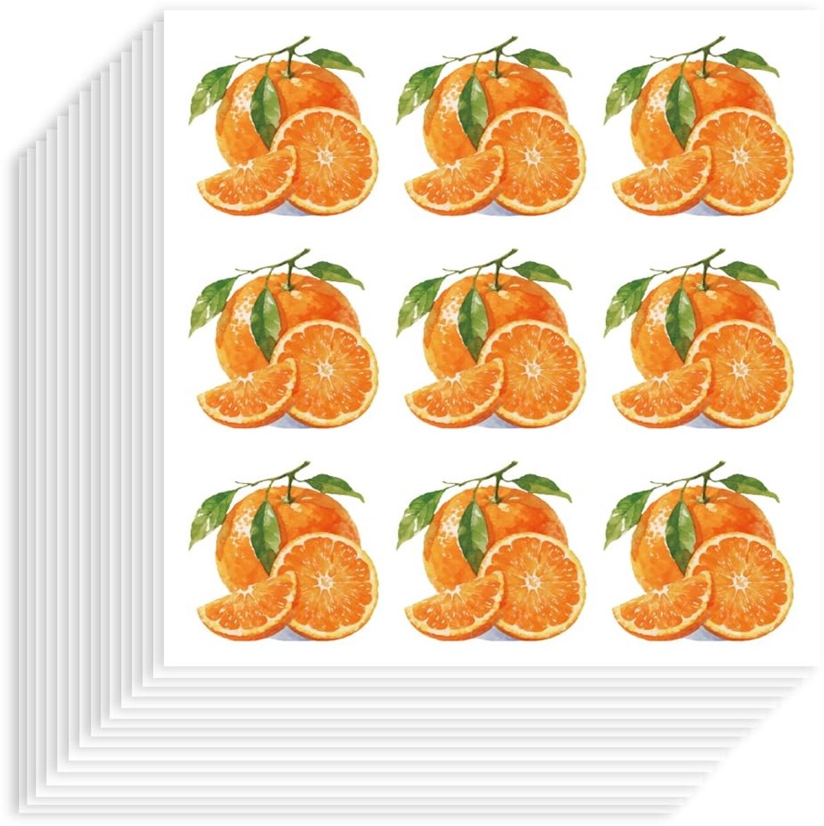 Dailygoods- Sinaasappelstickers 180 stuks - Zelfklevende Decoratieve Stickers - Waterdichte Fruitplanner - Plakboek/Kalender - Knutselen/Feest - Aquarelontwerp - Decoratiestickers