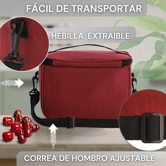 Voedsel Thermos Tas - Koeltas Lunchbox - Maaltijden Transport - Goede Isolatie - 25 x 14 x 17 cm - Sidney — afbeelding 3