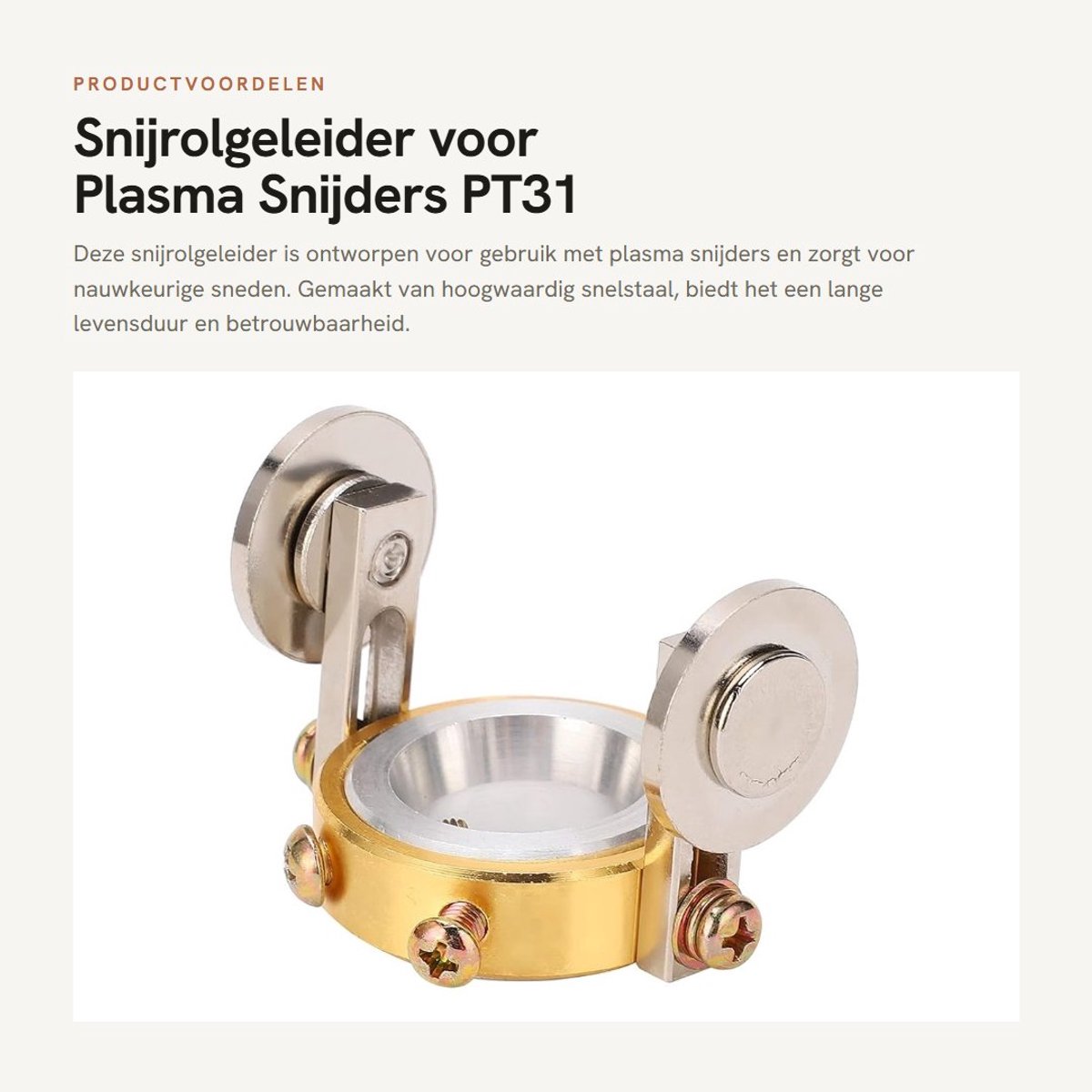 Dailygoods- Rolgeleider Hoogte 22-45 mm - Snijrolgeleiderwiel - Voor Plasmasnijder 40A - Duurzaam Snelstaal - Corrosiebestendig Messing - Snijrol