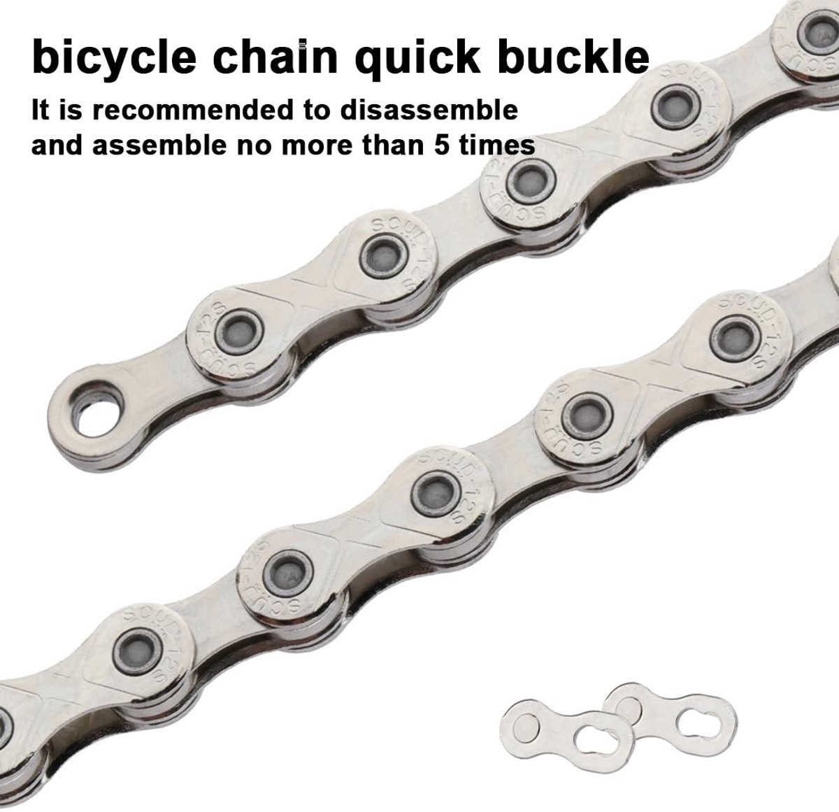 Dailygoods- Fietskettingsluitingen - 4 Paar - Verbindingsstukken van Staal - 12 Versnellingen - Fietsaccessoires - Robuuste Constructie - Kettingconnector