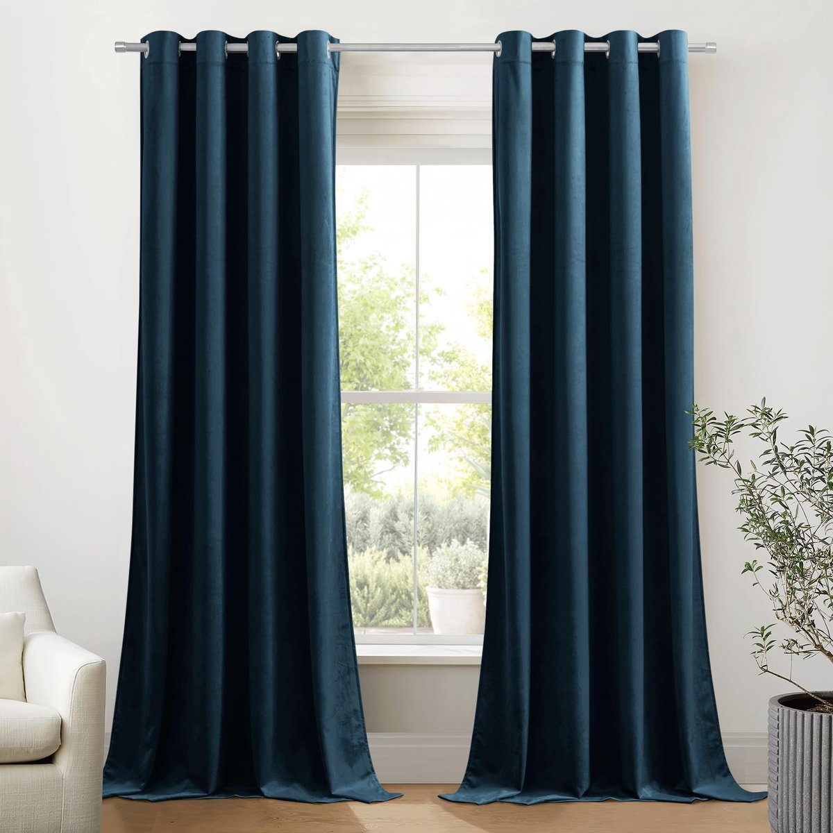 Dailygoods- Gordijnen Verduisterend 300 g/m2 - Fluwelen Gordijnen - Kant en Klaar 2 Stuks - 132x240cm - Met Lussen - Zachte Textuur - Verduisteringsgordijnen