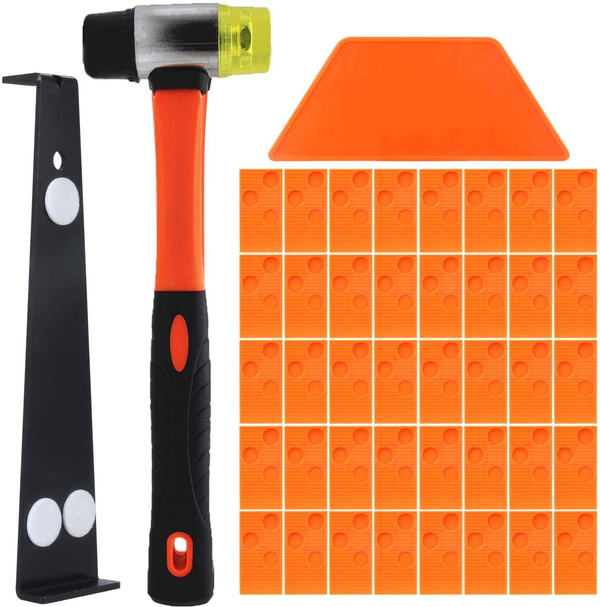 Dailygoods- Laminaatvloer Reparatie Kit - 60 Spacers - Versterkte Hamer - Duurzaam Rubber