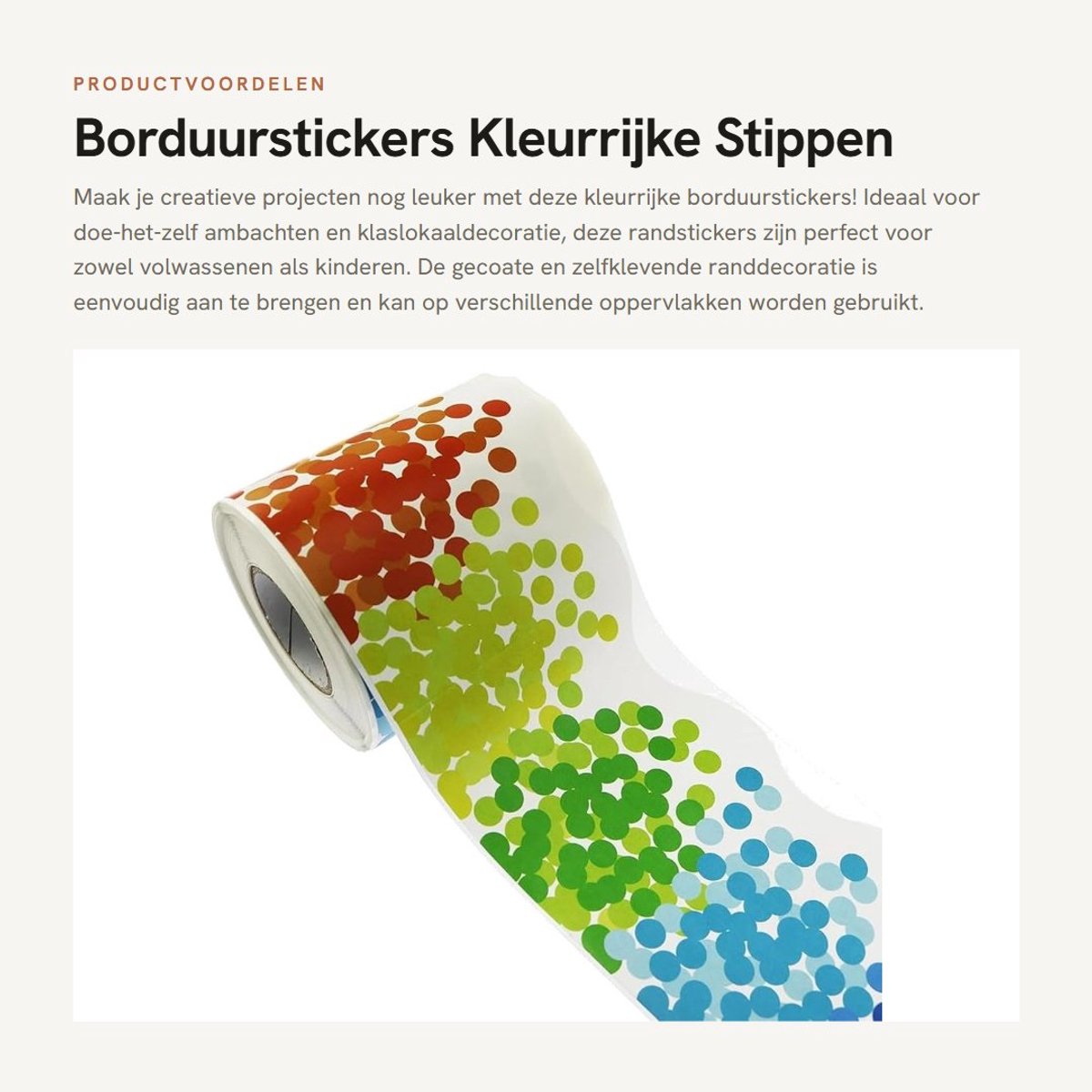 Dailygoods- Borduurstickers Zelfklevend - Randstickers Veelkleurig - Decoratieve Randpapier - 7 cm x 11 m - Voor Doe-Het-Zelf Ambachten - 24-Uurs Klantenservice - Randsticker