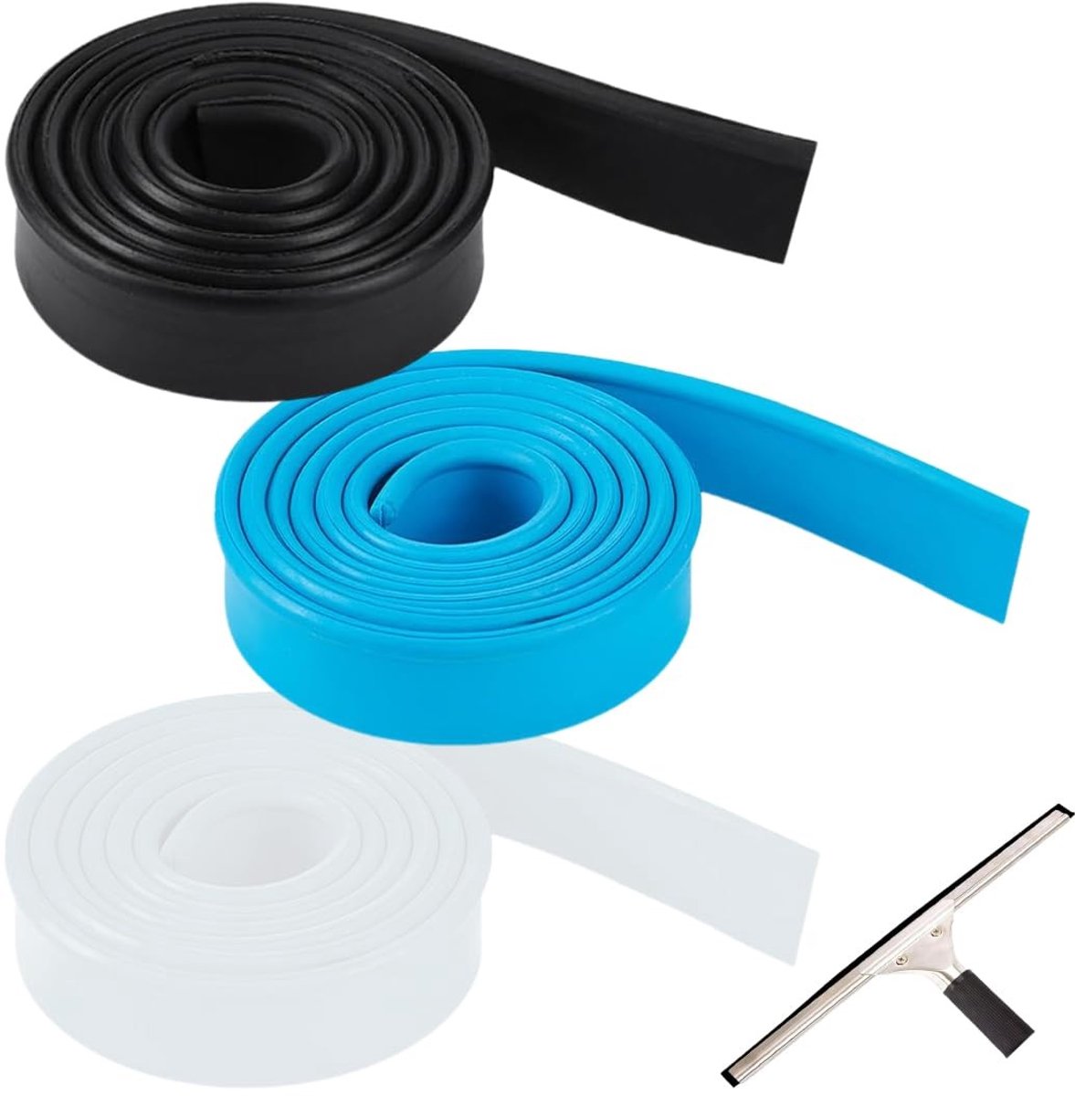 Dailygoods- Ruitenwisser 3 Stuks - Vervangingsrubber Snijdbaar - Hoogwaardig Siliconenrubber - Geschikt voor Raamtrekkers - Flexibel en Duurzaam - 105 x 2 x 0,4 cm - Wissersrubber