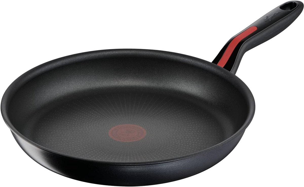 Koekenpan met anti-aanbaklaag Gezond Bakken Thermosignal indicator 28 cm Zwart