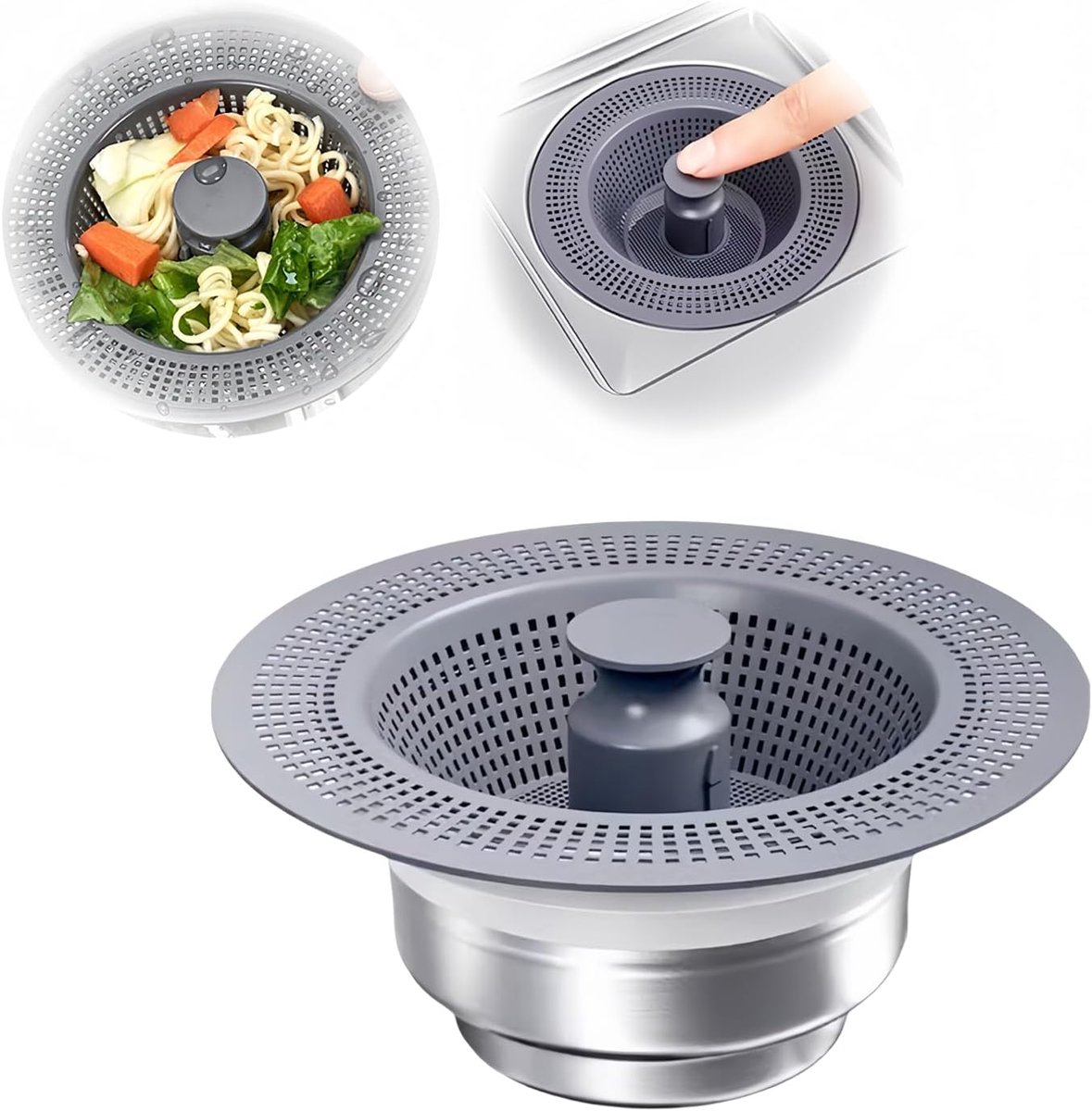 Afvoerzeef Keuken - Douchegoot - Voorkomt Verstopping - Roestvrij Staal - 11.5 cm - Zilver