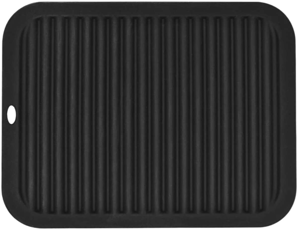 Dailygoods- Afdruipmat siliconen 30 × 23 cm - Hittebestendig tot 230 °C - Verhoogde ribben - Eenvoudige ventilatie - Geschikt voor keuken/badkamer - Onderzetter