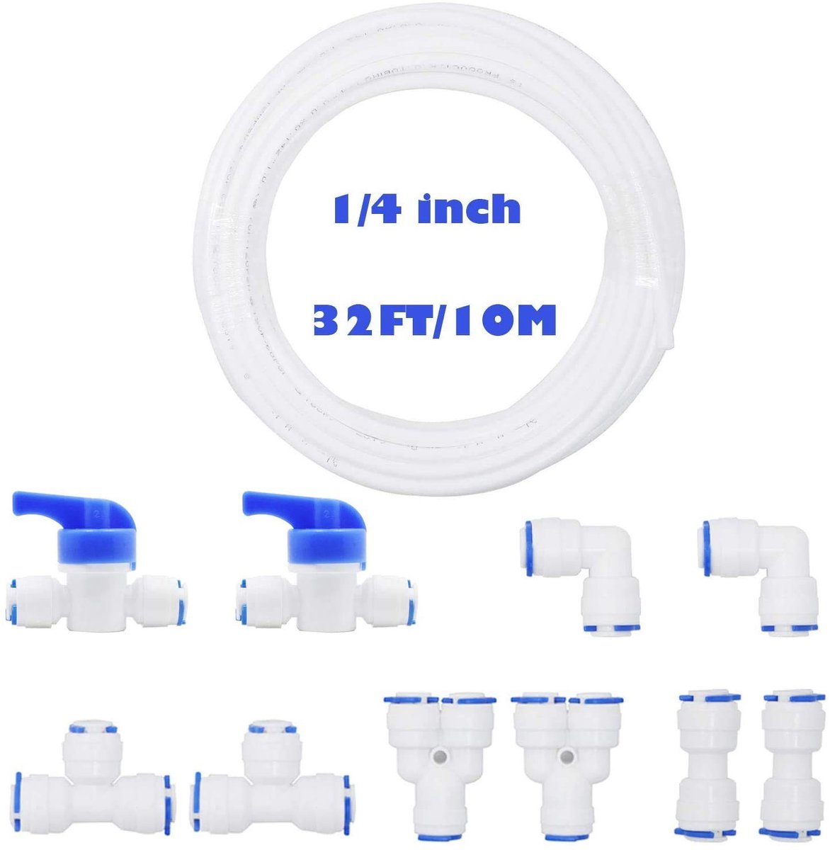 Dailygoods- Koelvrieskast Slang 10M - 1/4 Inch Aansluitingen - Waterfilter Slang - Multi-purpose Gebruik - Eenvoudig te Installeren - Inclusief Connectoren - Waterleiding
