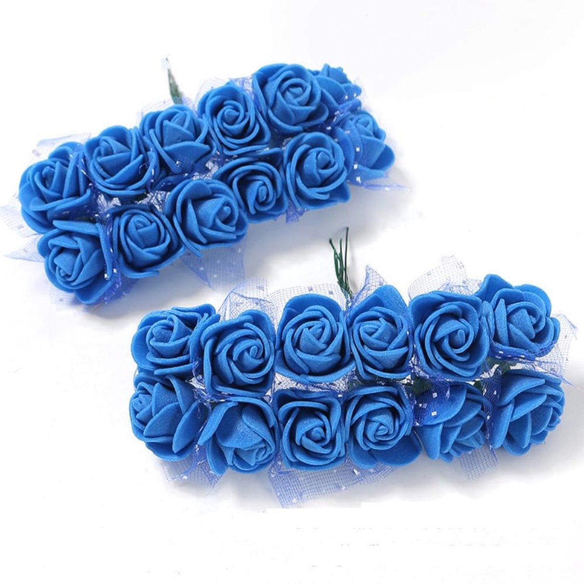 Dailygoods- Kunstrozen 24 Stuks - Kunstrozenschuim Boeket - Decoratieve Bloemen - Rozenkoppen 2 cm - Bruiloft/Knutselen - Schuimrubber Materiaal - Neprozen