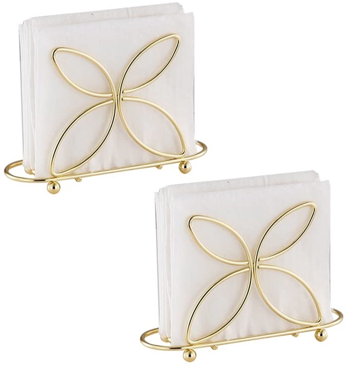 Dailygoods- Servethouder Goud - Roestvrij Stalen Servettenhouder - Servet Organizer - Staande Servethouder - Duurzaam Ontwerp - Modern Vlindervorm - Servetstandaard