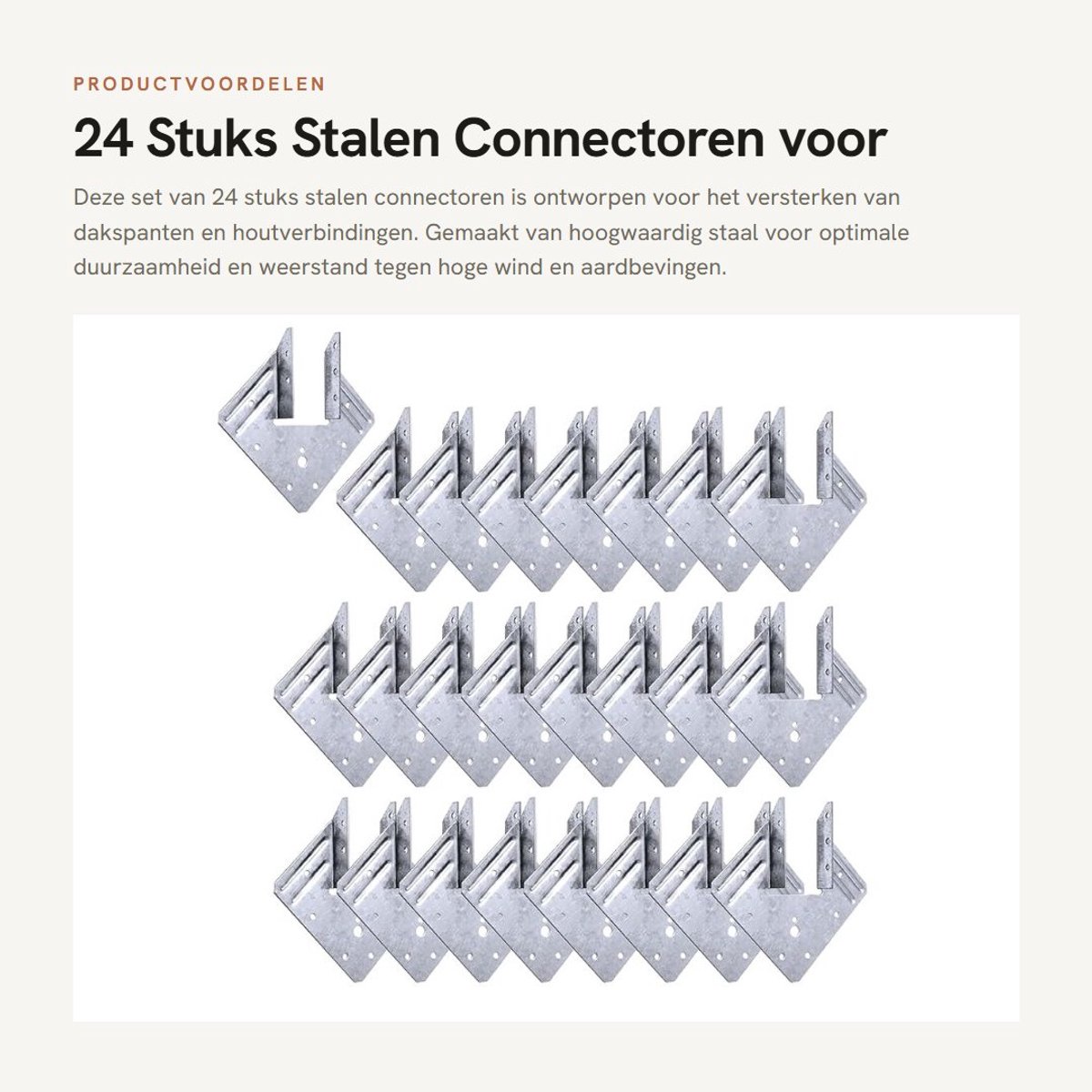 Dailygoods- Connector 18 Gauge - Stalen Beugels - Set van 24 - Hoogwaardige Slagvastheid - Corrosiebestendig - Eenvoudig te Installeren - Constructiebeugels