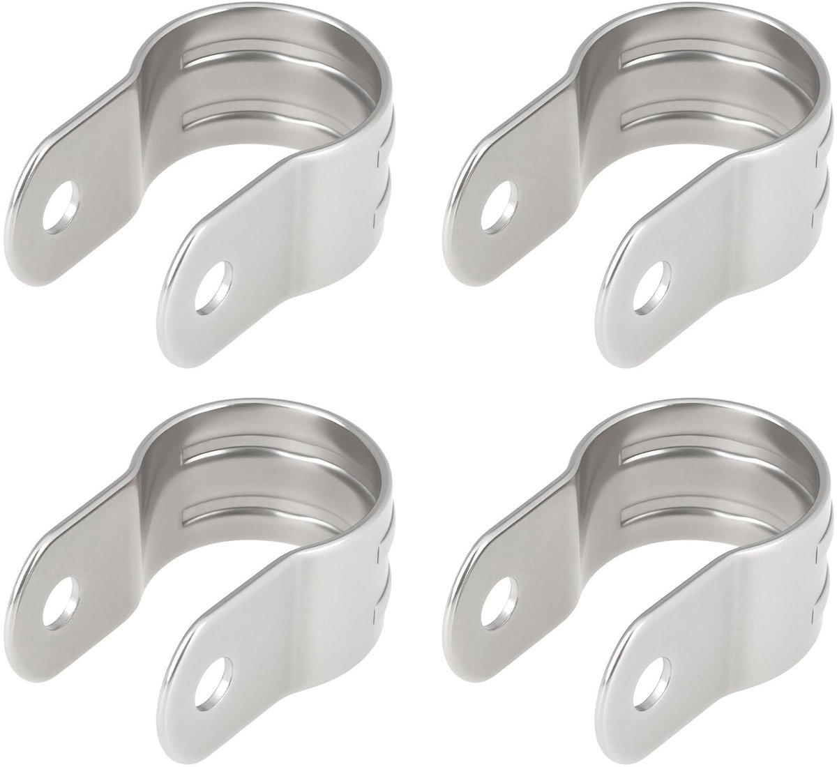 Dailygoods- Pijpklemmen U-vorm 25mm - 304 Roestvrij Staal - 4 Stuks - 45x20mm - 6mm Montagegat - Voor Boten/Campers - Buisklem
