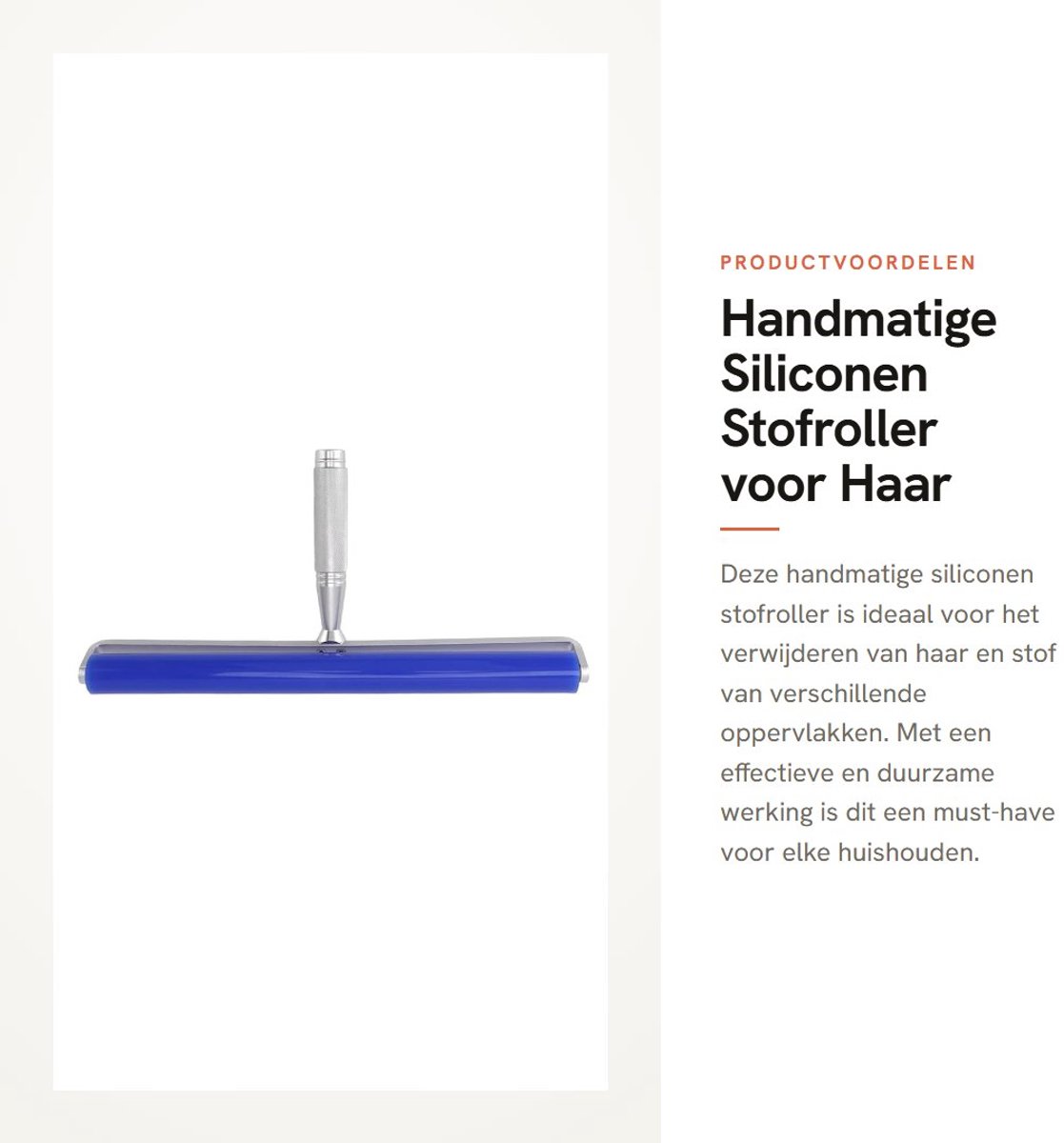 Dailygoods- Stofroller Handmatig - Siliconen Roller - Antistatische Cleaner - Multifunctioneel - Lichtgewicht - 28mm Diameter - Reinigingsroller