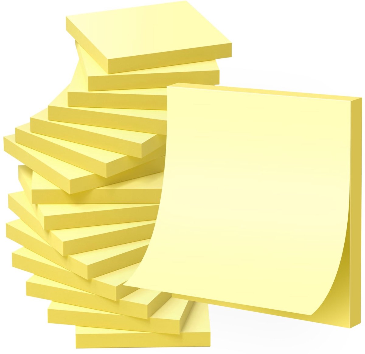 Dailygoods- Plaknotities 2400 Stuks - Zelfklevende Notities - Kantooraccessoires - Notitieblokken 3 x 3 Inch - 12 Kleuren - Kwaliteit Eerst - Sticky Notes