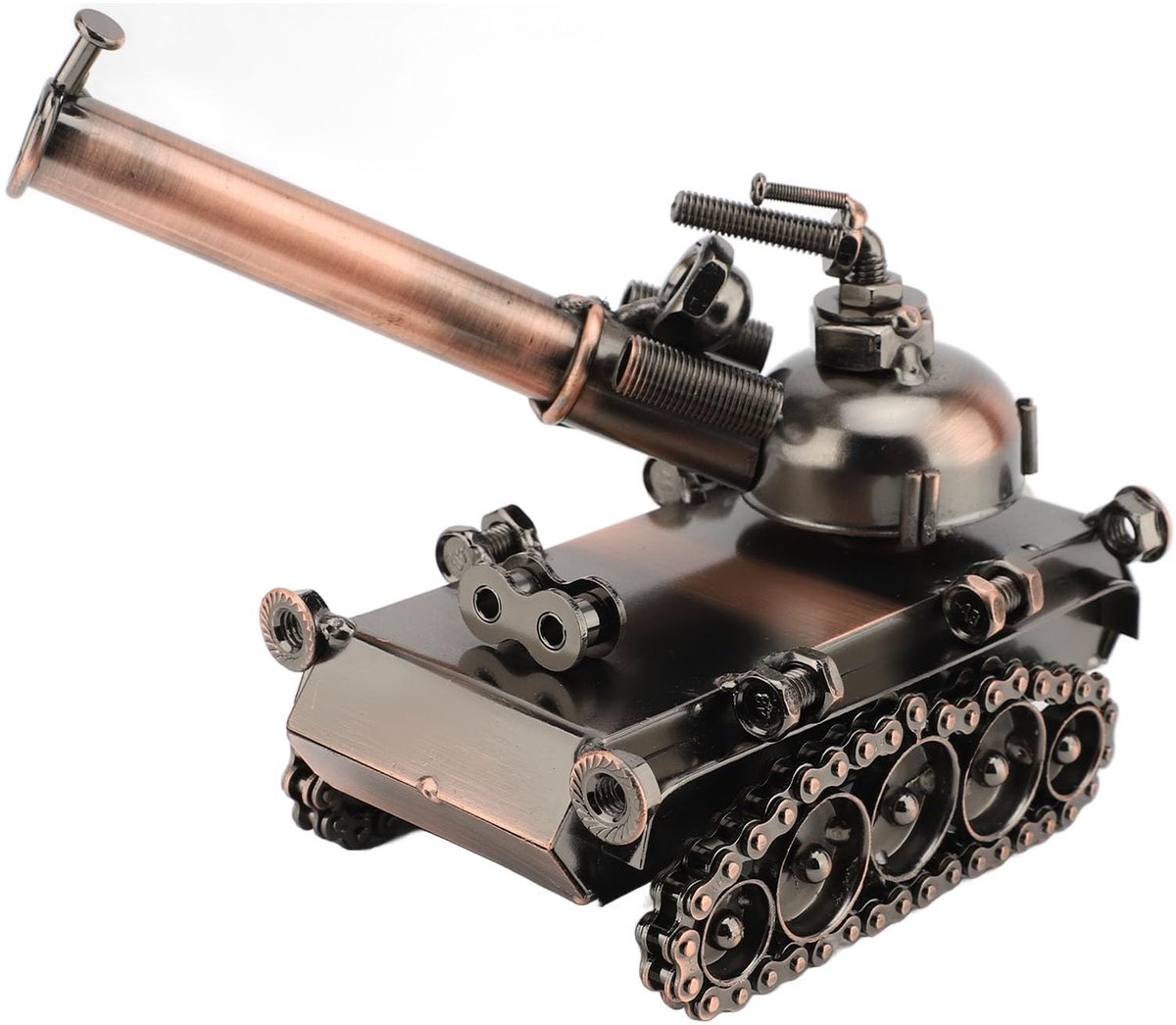 Dailygoods- Tankmodel Handgemaakt - Beeldje Decoratie - Sculptuur voor Binnen - Retro Tafeldecoratie - Kunstbeeldje Ijzer - Geschikt voor Verzamelaars