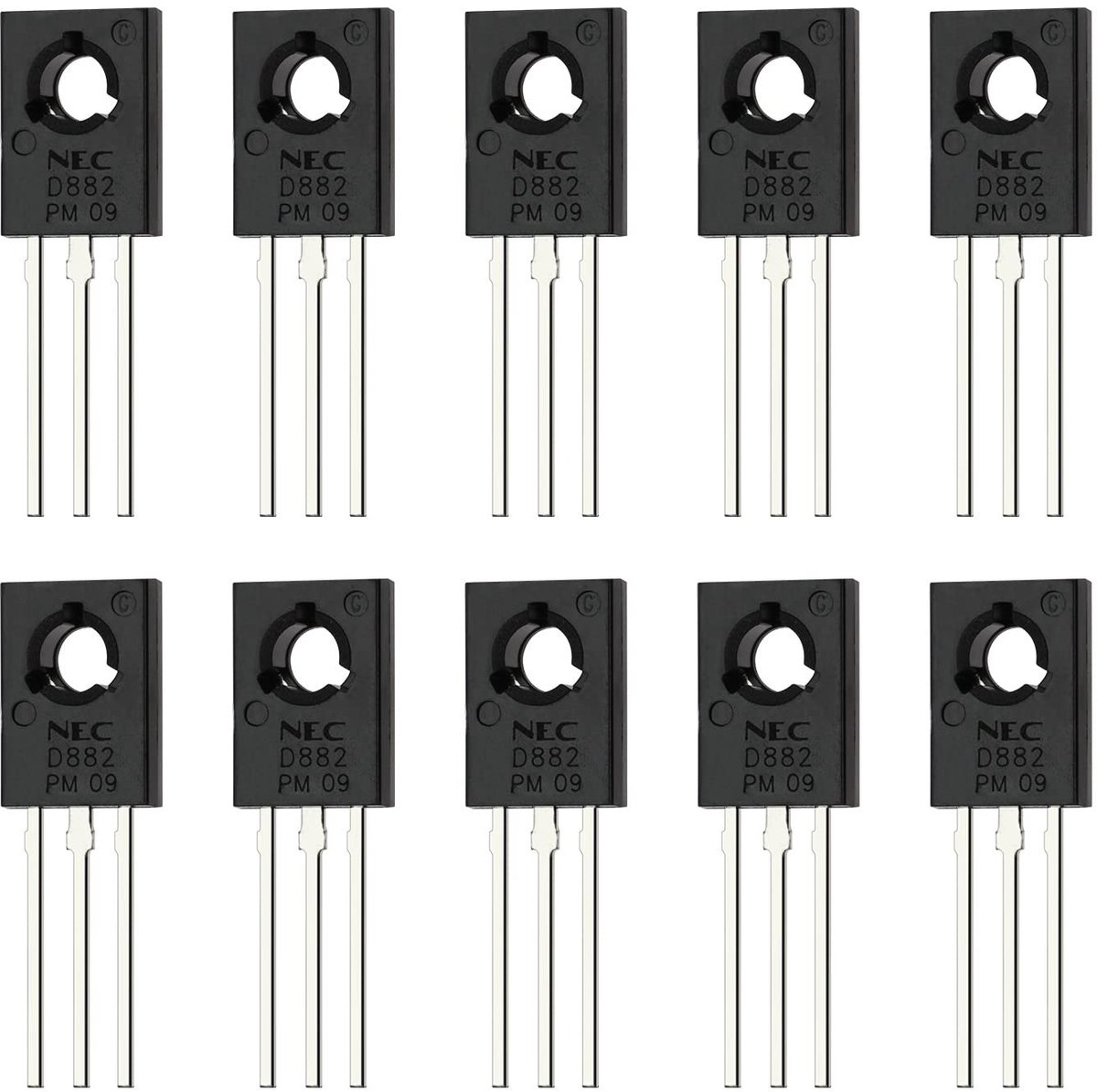 Dailygoods- Transistor NPN 10 Stuks - Model 2SD882 - 3Pin - 40V 3A - Schakelsnelheid - Robuust Halfgeleiderproduct - Halfgeleider