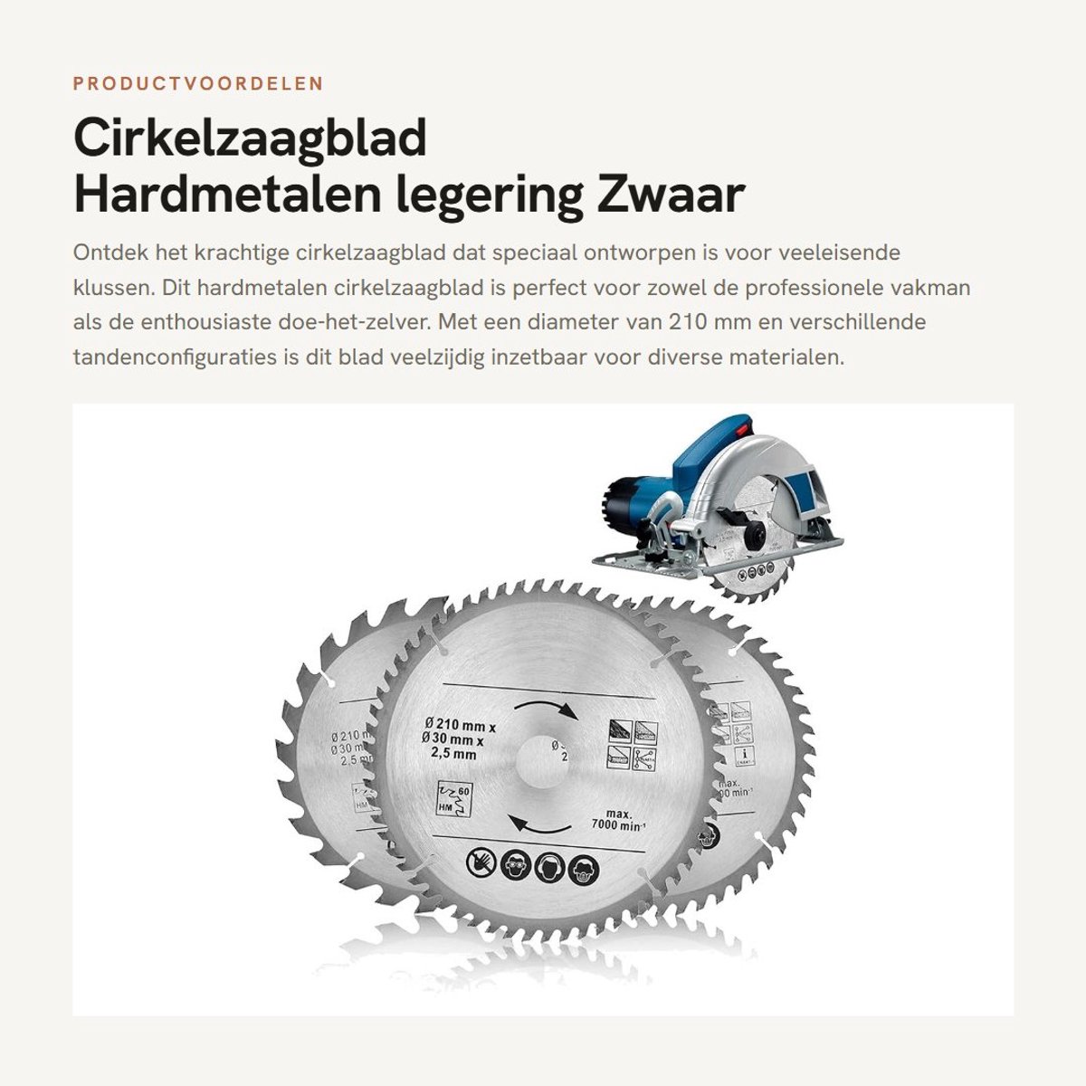 Dailygoods- Cirkelzaagblad Hardmetalen Legering - 3 Stuks - 24/48/60 Tanden - Multifunctioneel - Hoge Hardheid - Duurzaam en Robuust - Zaagblad