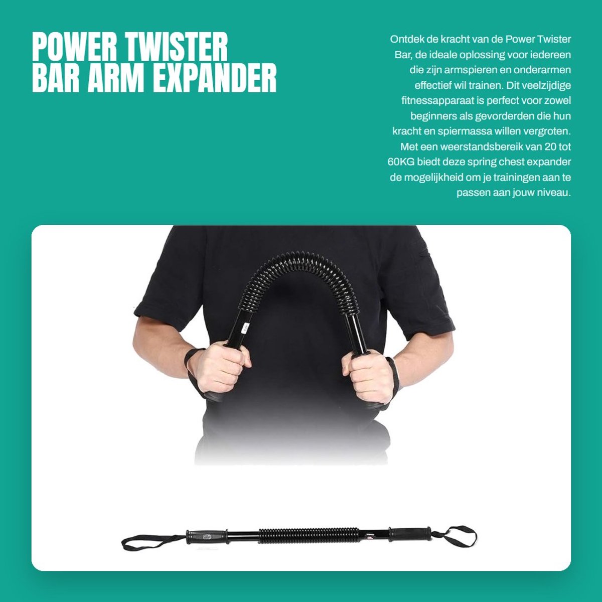 Dailygoods- Trektrainer 20-60KG Volledige Weerstand - Armspiertrainer - Krachttrainer - Schouder-/Rugspieren - Sterke Rebound-Lente - Ideaal voor Bodybuilding