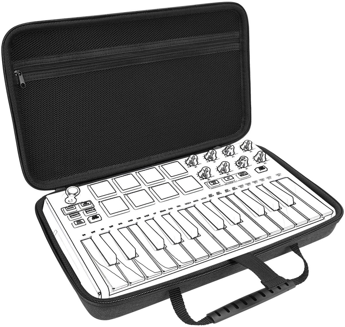 Dailygoods - Hardshell-hoes - Beschermhoes voor MIDI-controller - Donkergrijs - Ultra-draagbaar - Veilig opbergen - Geschikt voor Mini MK3 -...