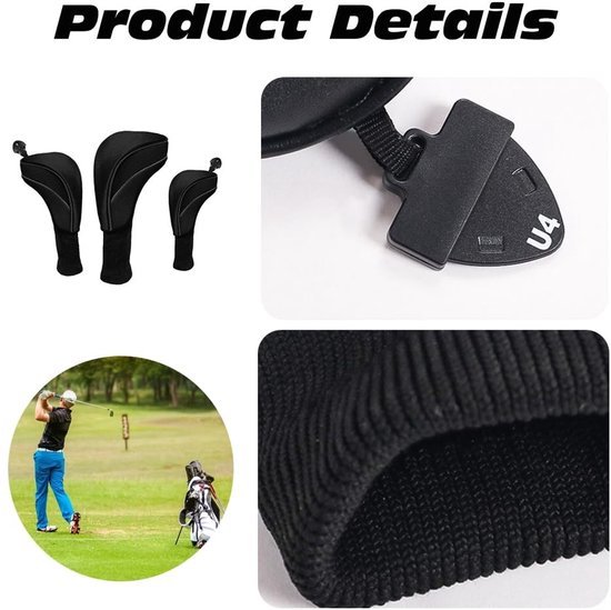Allecto - Golfclubs hoofd covers - Golf ijzer cover set - Voorkomt schade - Unisex - Zacht nylon materiaal - Inclusief verwisselbare nr. tag - Besc... van Allecto — afbeelding 4